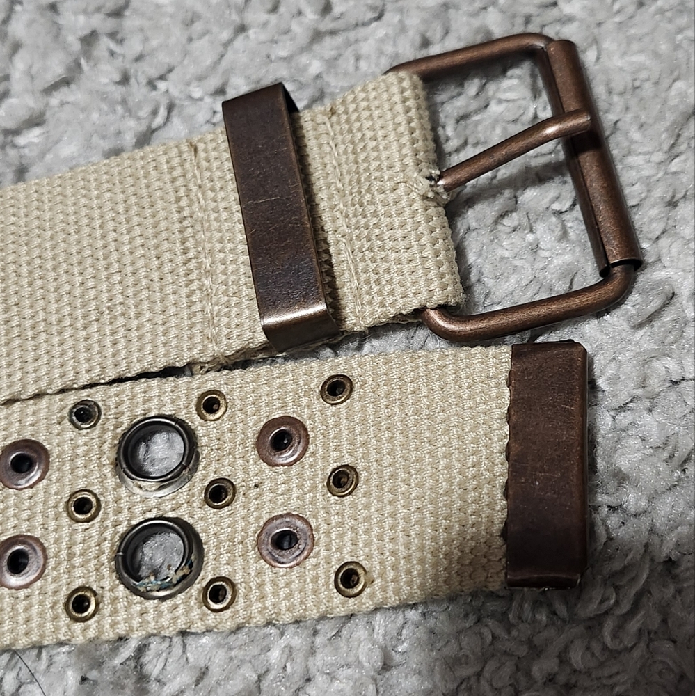 Vintage Y2k Tan Canvas Belt